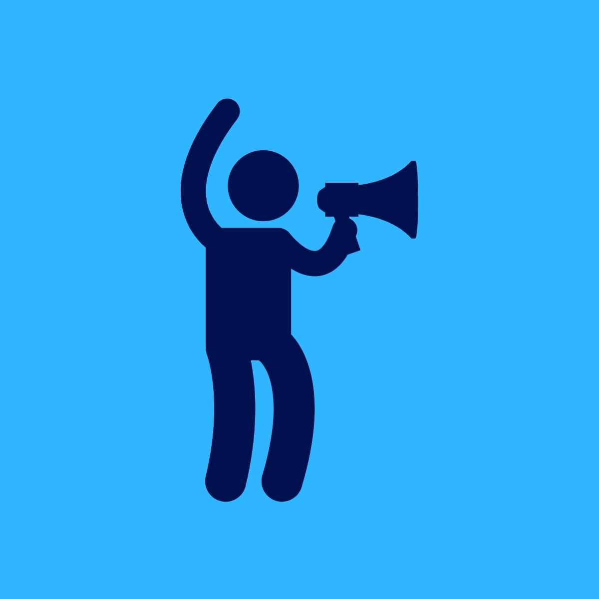 Icon of a person with a megaphone. In the time of crisis, more than ever you need a plan